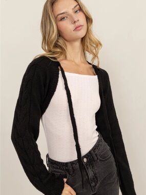 twik Cropped Shrug in Black Size M/L Like New